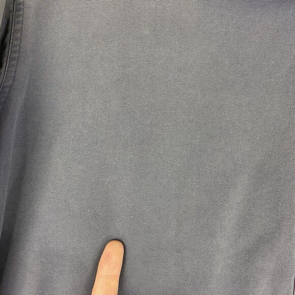 Vtg St Johns Bay Jacket Womens Sz L Blue Chore Coat Hooded Plaid Lined Full Zip - Picture 15 of 16